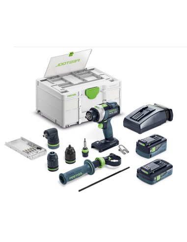 Festool Trapano avvitatore con percussione a batteria QUADRIVE TPC 18/4 5,0/4,0 I-Set/XL