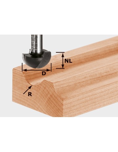 Festool Fresa a raggio convesso HW S8 R6,35
