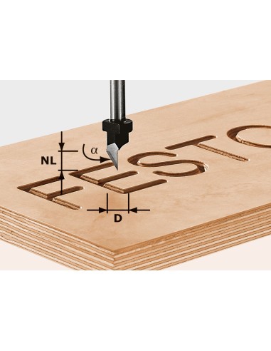 Festool Frese per incisioni HW S8 D11/60°