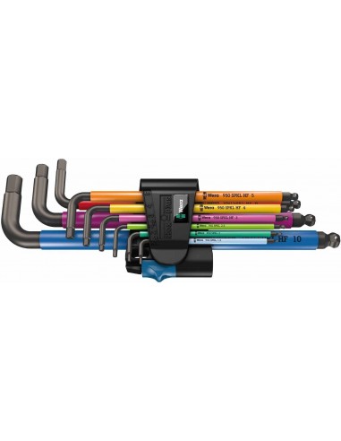 Wera Set 9 pz Chiavi Esagonali Blacklaser Lunghe