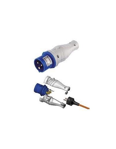Rober Adattatore spina CEE blu a spina schuko, 2P+T 16A 250V