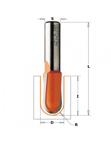 CMT 914.817.11 Fresa a Raggio Convesso in Hw, Grigio/Arancio : :  Commercio, Industria e Scienza