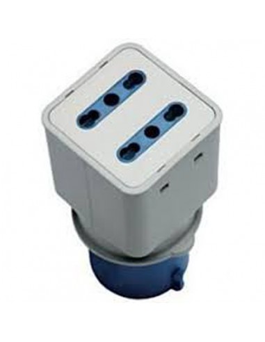 Rober Adattatore spina CEE blu a 2 presa bipasso 00699
