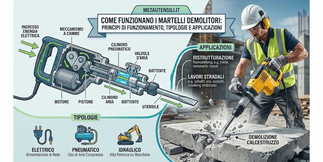 Come funzionano i martelli demolitori: principi di funzionamento, tipologie e applicazioni